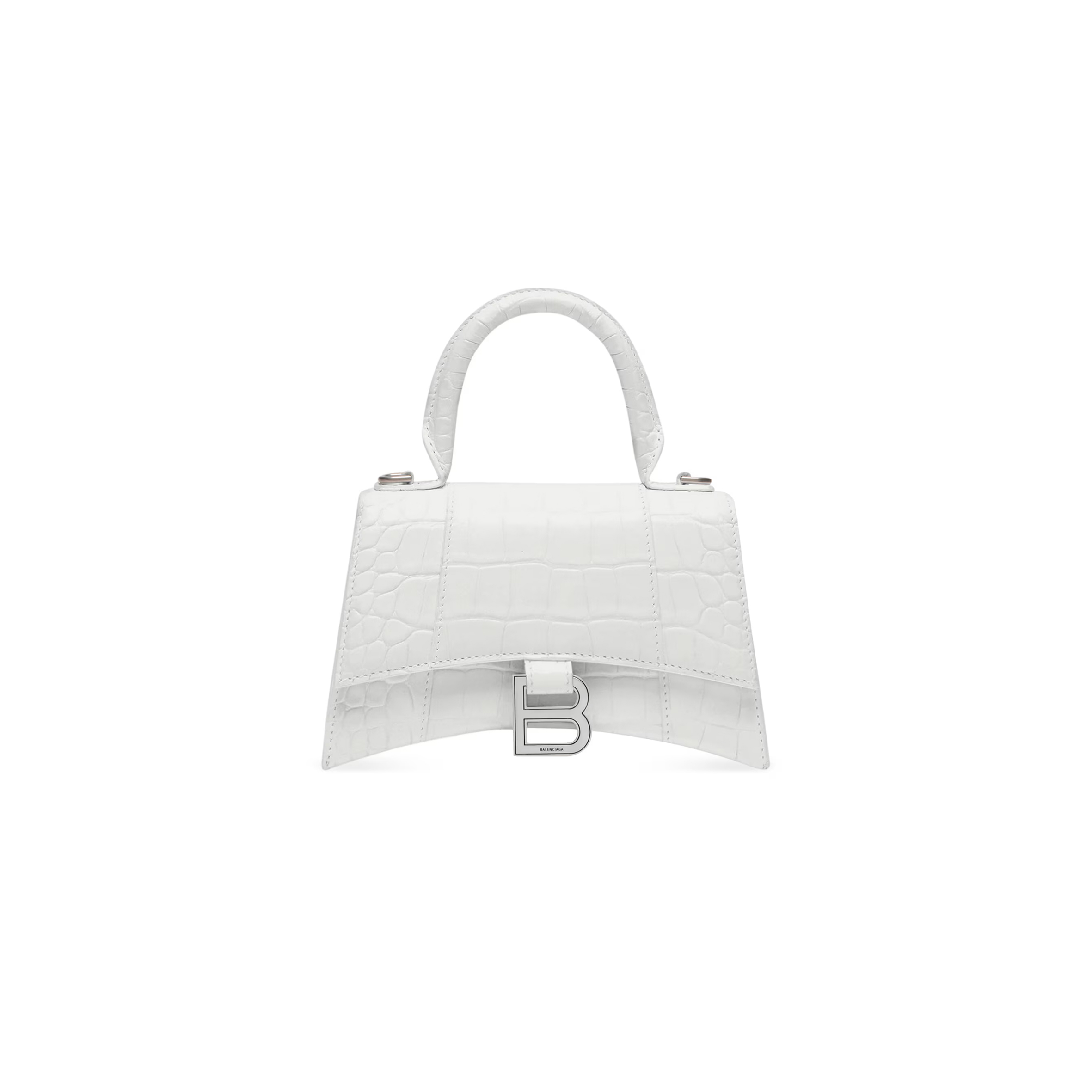 Ba1en*iaga women''s hourglass handbag xs in white 5928331lr6y9016 (18.8*13*7.9cm)